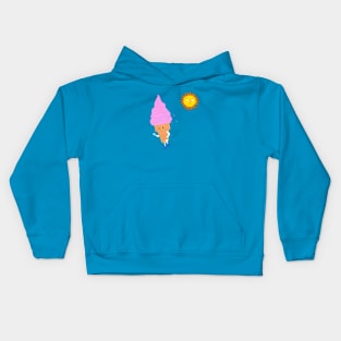 Ice Cream Cone and the Summer Sun Scare Kids Hoodie